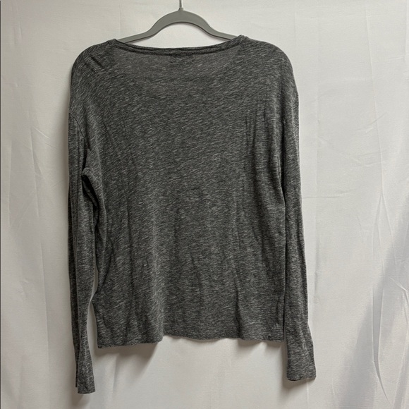 Zadig & Voltaire Willy Chine Amour Long Sleeve Top Gray Size Medium - Picture 3 of 6